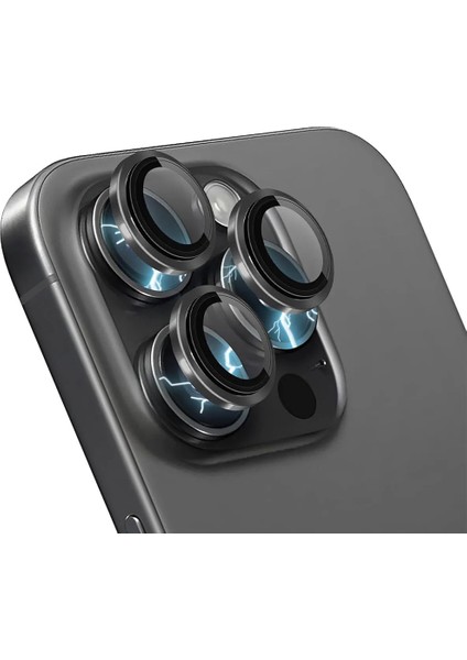 iPhone 15 Pro Kamera Koruyucu Lens Alüminyum Alışımlı Cam