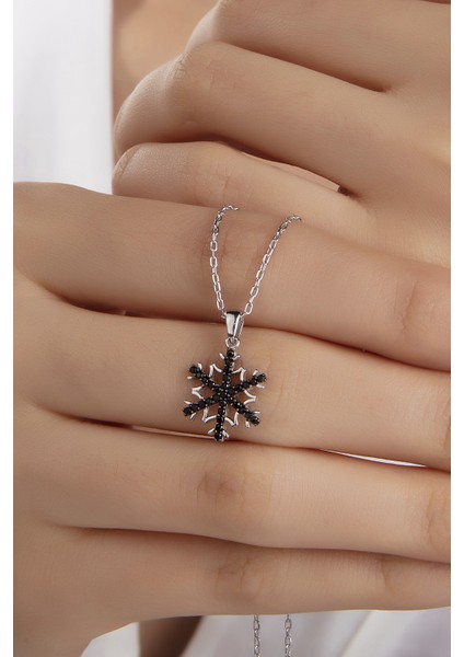 Kadın Orjinal 925 Ayar Gümüş Zirkon Taşlı Kar Tanesi Model Kolye fiyatları