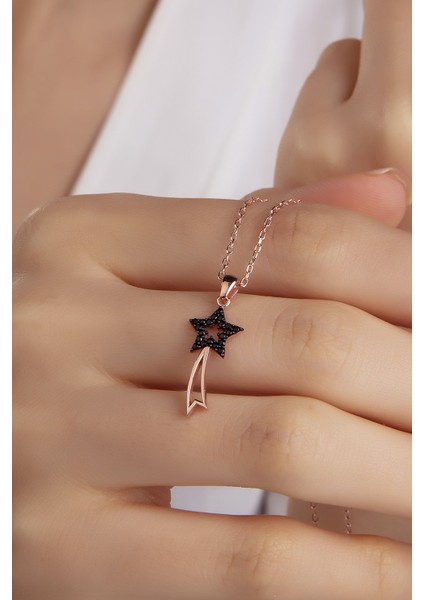 Kadın Orjinal 925 Ayar Gümüş Zirkon Taşlı Kuyruklu Yıldız Model Kolye fiyatları