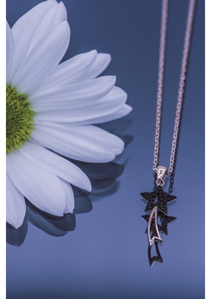 Kadın Orjinal 925 Ayar Gümüş Zirkon Taşlı Kuyruklu Yıldız Model Kolye fırsatları