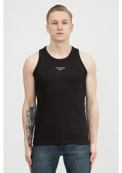 Stacked Logo Rib Tank Erkek Kolsuz T-Shirt