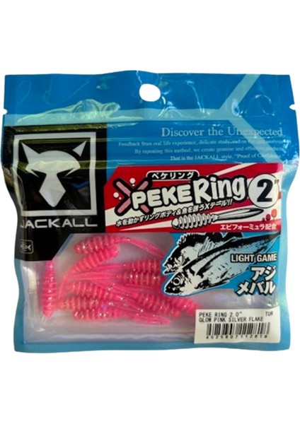Peke Ring 2'' 5cm Silikon Yem (Glow Pınk Sılver Flake)