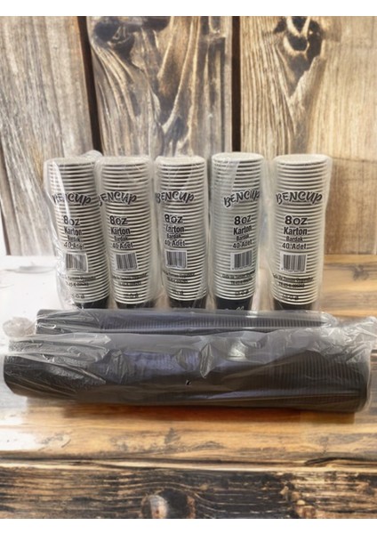 Kapaklı Karton Bardak 8 Oz 200 Adet Coffee Baskılı