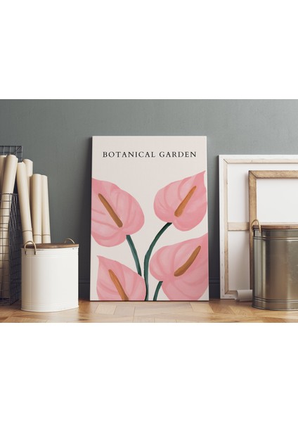 Minimalist Botanik Renkli Çiçekler Dekoratif Kanvas Tablo - Modern Duvar Dekorasyon Sanatı