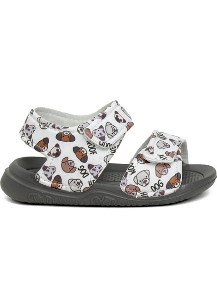 Elit SY016 Patik Erkek Çocuk Düz Sandalet Füme