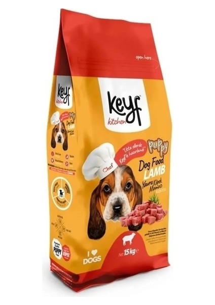 Kuzu Etli Yavru (Puppy) Köpek Maması 15KG