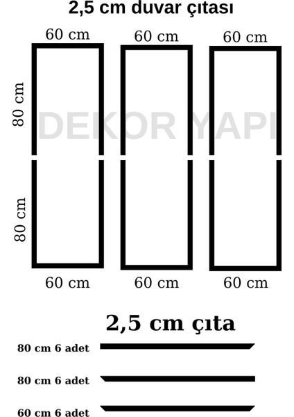 2,5 cm Boyanabilir Duvar Çıtası Duvar Paneli Kolay Kurulum