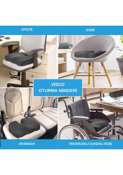 Visko Cocix Minder Oturma Minderi Oyuncu Minderi Visco Coccyx Ortopedik Oturma Minderi Simidi Yastığı