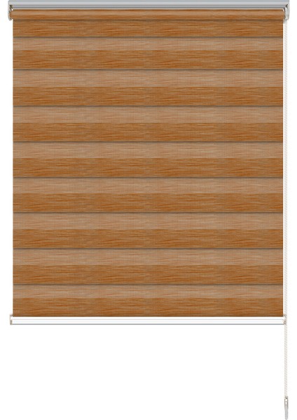 Soft Bamboo Kahverengi Kırçıllı Zebra Perde ( Etek Düz )