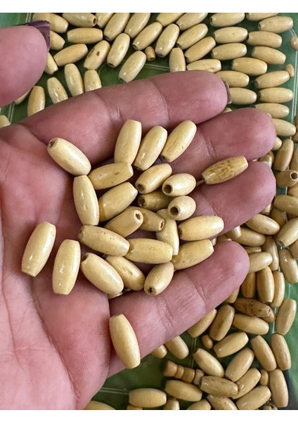 1 cm 50 Adet Delikli Bambu Boru Boncuk Takı Boncuğu