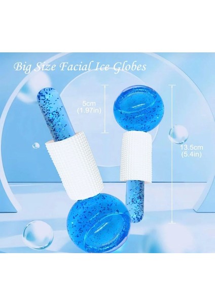 Soğuk Masaj ve Terapi Topu 2 Li Set Buz Küre Soğuk Masaj ve Terapi Topu Ice Globes Leke Önleyici Mavi Buz Küresi 2 Adet