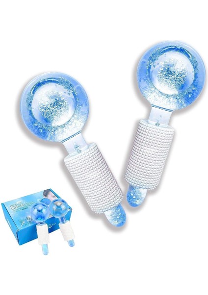 Soğuk Masaj ve Terapi Topu 2 Li Set Buz Küre Soğuk Masaj ve Terapi Topu Ice Globes Leke Önleyici Mavi Buz Küresi 2 Adet