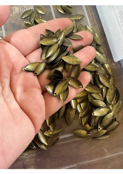 Çelik Eskitme Su Damlası Delikli Takı Hobi Aksesuarı Boncuk