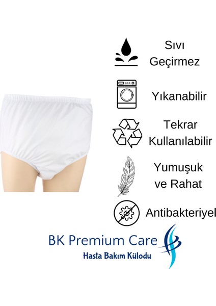 Bk Premium Care Sıvı Geçirmez Yıkanabilir Hasta Külodu Slip Külot Yaşlı Külodu