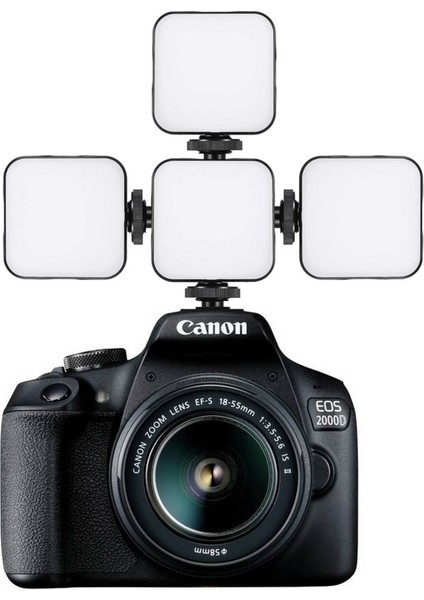 4 Adet Mini Video 49 LED Light Sürekli 6000K Işık Vlog Youtube Makyaj Vb. Çekimleri