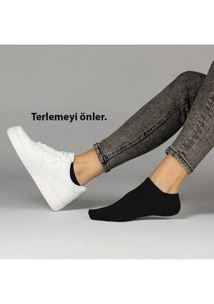 12 Çift Pamuklu Erkek Kısa Patik Çorap Siyah modelleri