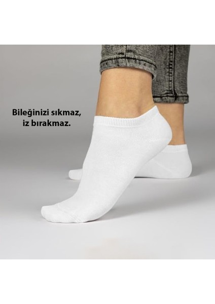 12 Çift Pamuklu Kadın Kısa Patik Çorap Beyaz fiyatları