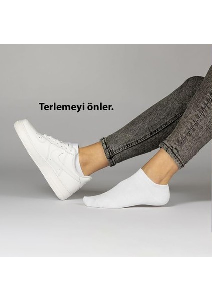 12 Çift Pamuklu Kadın Kısa Patik Çorap Beyaz modelleri