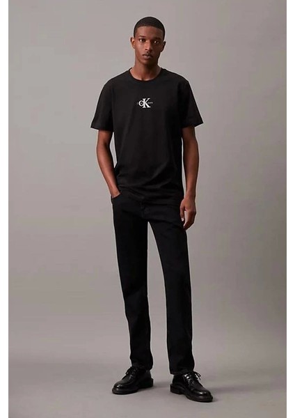 Erkek Monologolu Siyah T-Shirt