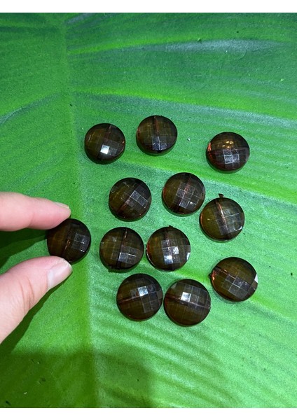 Kahverengi Kristal Oval Delikli Boncuk 12 Adet 2x2 fiyatları