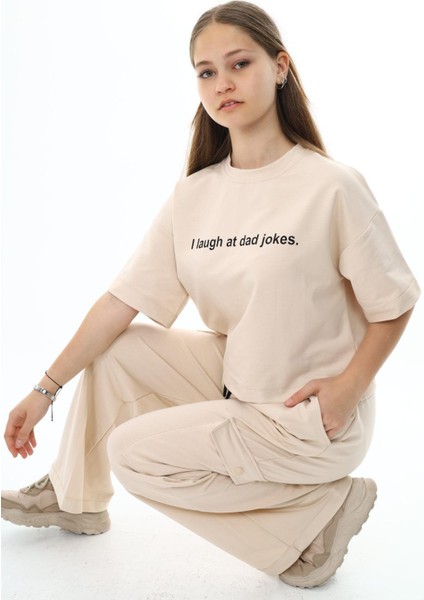 Kız Çocuk %100 Pamuk Oversize Kargo Cepli Yarım Kol Alt-Üst Eşofman TAKIM-AÜT-0017 fiyatları