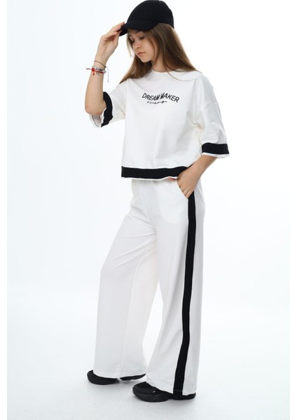 Kız Çocuk %100 Pamuk Oversize Yarım Kol Alt-Üst Eşofman TAKIM-AÜT-0018 modelleri