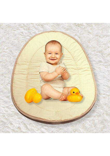 Ombi Baby Oval Kapitoneli Çocuk Oyun Halısı ve Oyun Matı, Çift Yüzlü