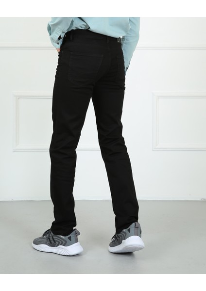 Mılano 702-01 Rahat Kalıp Düz Paça Erkek Kot Pantolon Siyah modelleri