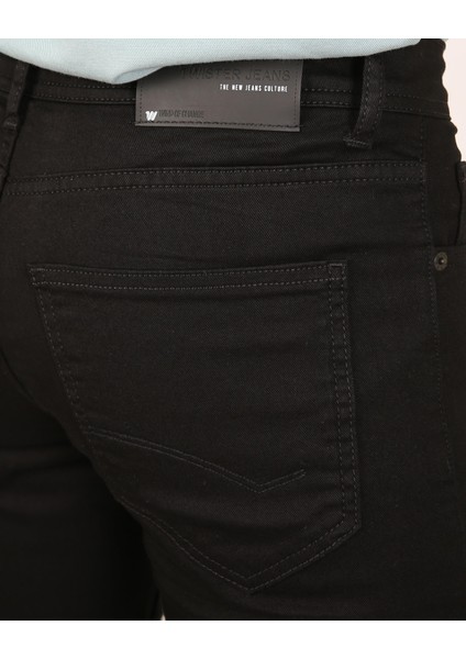 Mılano 702-01 Rahat Kalıp Düz Paça Erkek Kot Pantolon Siyah fırsatları