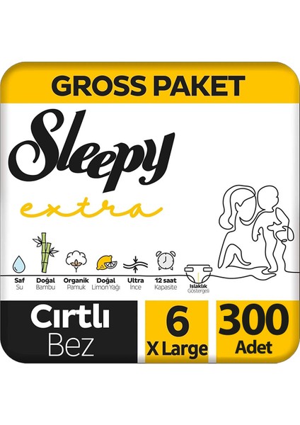 Extra Bebek Bezi Gross Paket 6 Beden 100X3 300 Adet