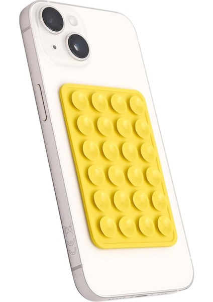 Silikon Vantuzlu Telefon Tutucu, Cep Telefonu Için Kaymaz Yapışkanlı Sarı