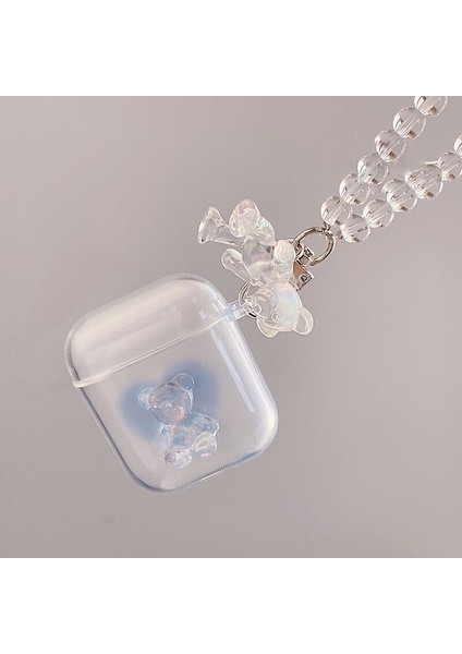Air Pods 1. ve 2.nesil Uyumlu 3D Ayı Figürlü Kılıf Koruma