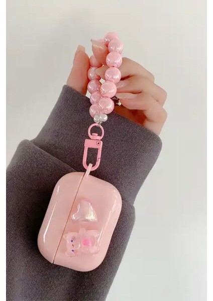 Air Pods Pro Uyumlu 3D Pembe Ayıcık Figürlü Kılıf Koruma