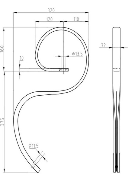 32X12 Kültivatör Ayağı S Tipi(Ithal)