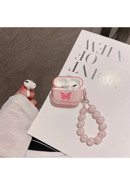 Air Pods Pro Uyumlu Butterfly Kelebek Boncuklu Kulaklık Kılıfı