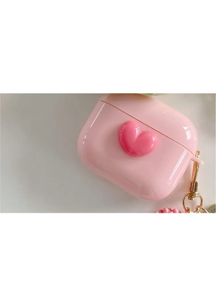 Air Pods 3.nesil Uyumlu 3D Kalp Desenli Kılıf Koruma
