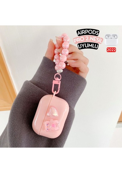 Air Pods Pro2 Uyumlu 3D Pembe Ayıcık Figürlü Kılıf Koruma