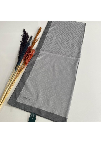 Bonjela Monogram Şal Gri-Koyu Gri JZ0303