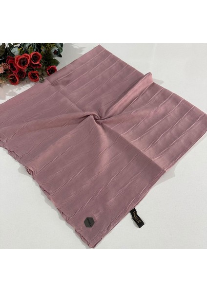 Pliseli Bambu Eşarp Koyu Pudra PBE0223