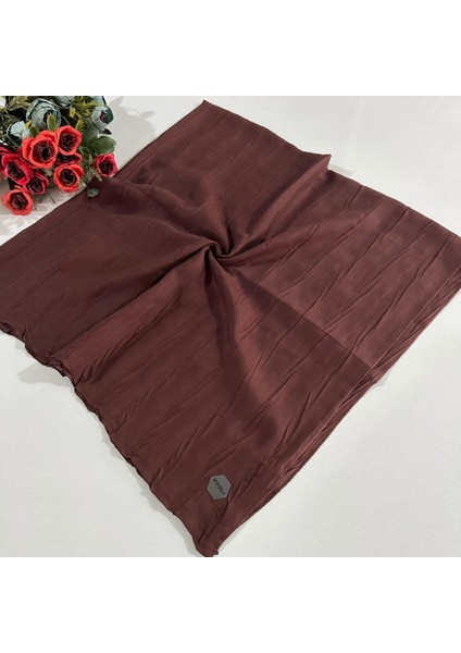 Pliseli Bambu Eşarp Kahverengi PBE0210