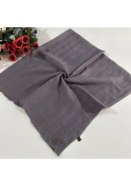 Pliseli Bambu Eşarp Koyu Gri PBE0207