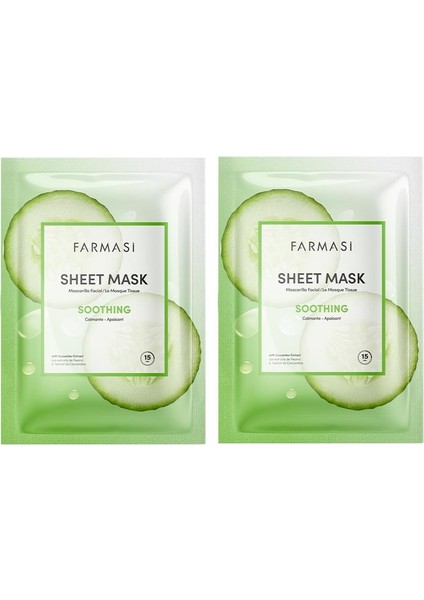 Soothing Salatalıklı Kağıt Maske 28 gr - 2 Adet