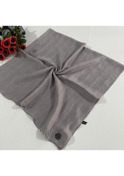 Pliseli Bambu Eşarp Gri PBE0206