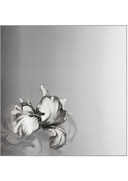 Gri Süsen Desen Twill Ipek Eşarp