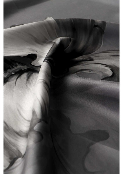 Gri Süsen Desen Twill Ipek Eşarp modelleri