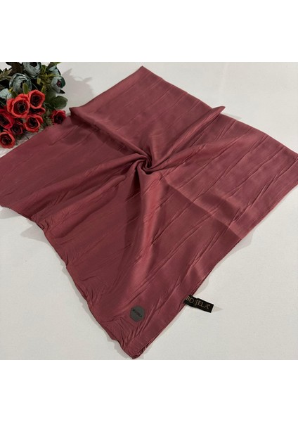 Pliseli Bambu Eşarp Gül Kurusu PBE0204