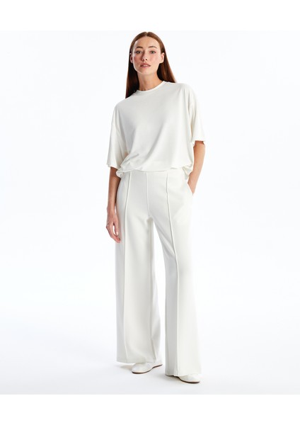 Pau - Modal Kumaş Düz Oversize Tshirt- Ekru fiyatları