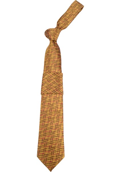 Cengiz Inler Geometrik Desen Mendilli Mikrofiber Erkek Kravat