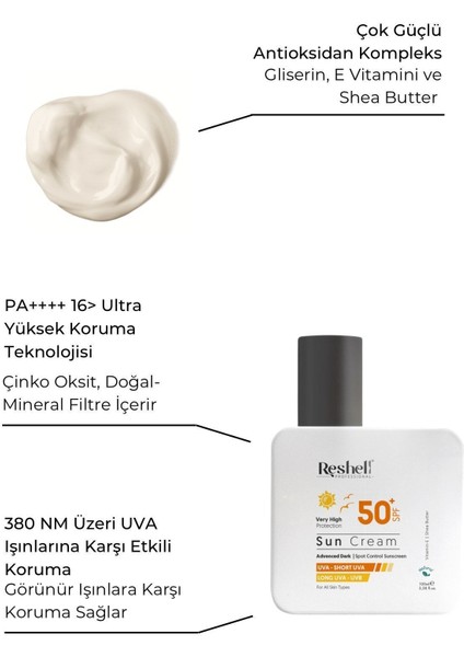 Reshell Spf 50 Yüz Güneş Kremi Yüksek Korumalı Uva-Uvb 100 ml