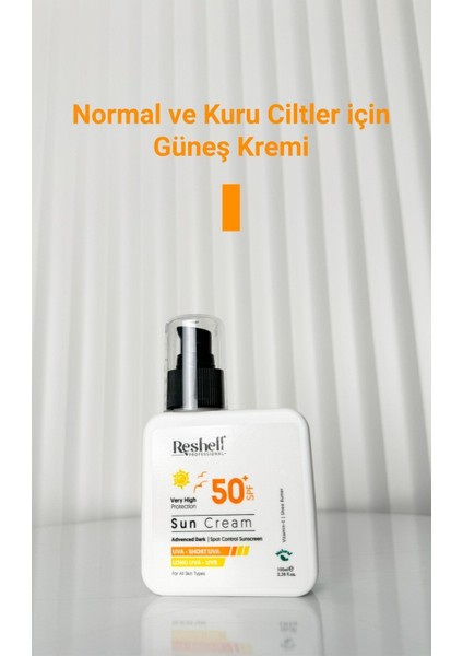 Reshell Spf 50 Yüz Güneş Kremi Yüksek Korumalı Uva-Uvb 100 ml